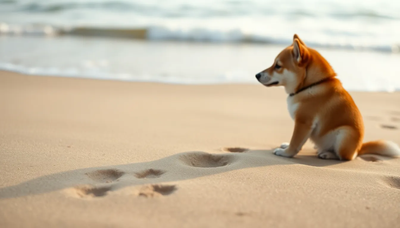 산책 중인 시바견
