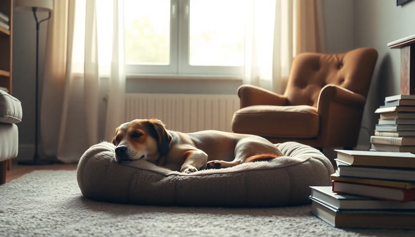 노견의 행동 변화를 관찰하는 보호자