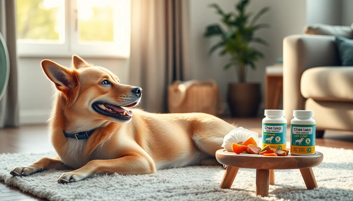 강아지 연골 영양제를 먹고 있는 강아지