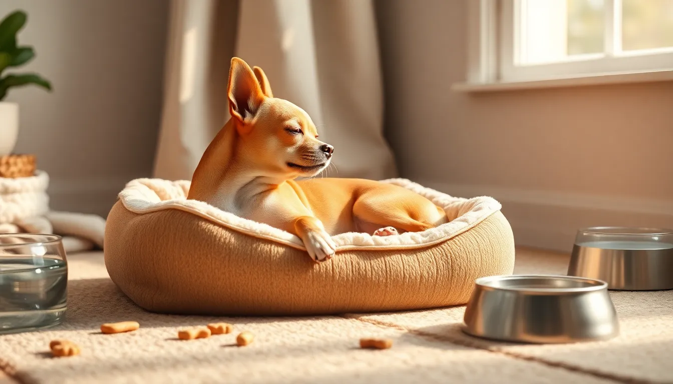 치와와가 건강한 사료를 먹고 있는 모습