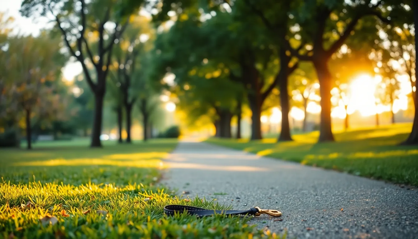 치와와가 햇빛을 쬐며 산책하는 모습