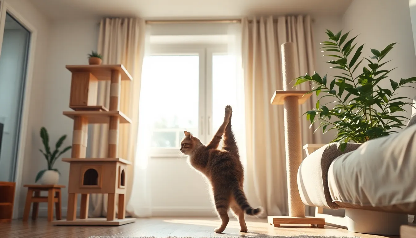 좁은 집 고양이 수직 공간 활용 캣폴 캣타워
