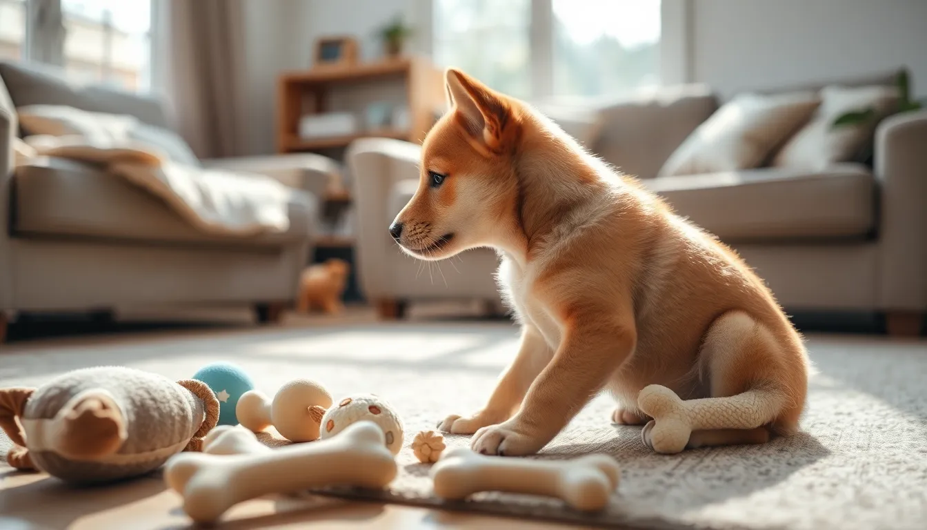 진돗개 강아지가 사람과 즐겁게 교감하는 모습
