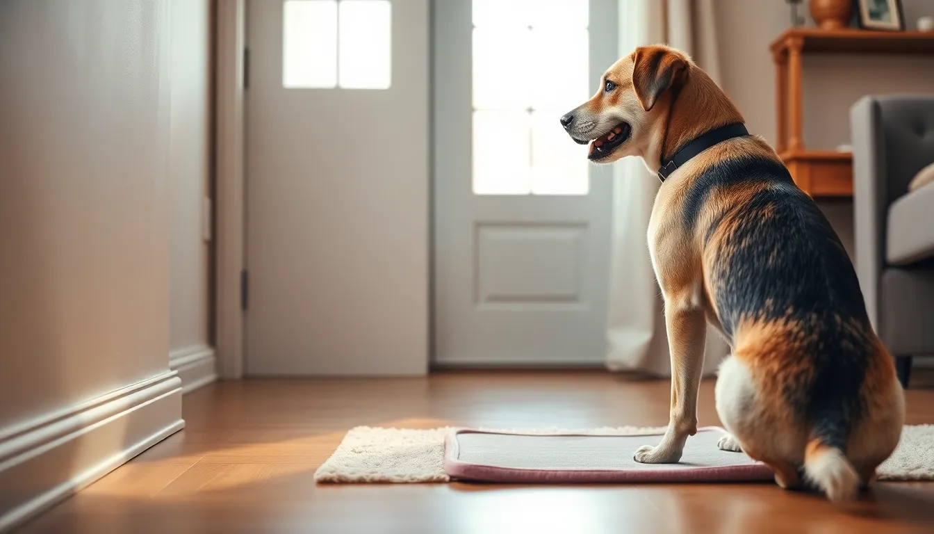 강아지 배변 훈련 시 강아지가 실수한 모습