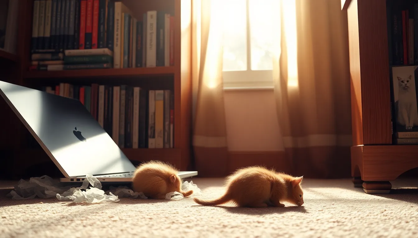 고양이 털 청소하는 모습