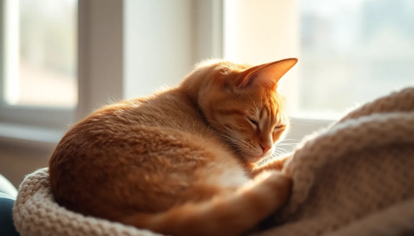 집사 무릎 위에서 편안하게 잠든 고양이