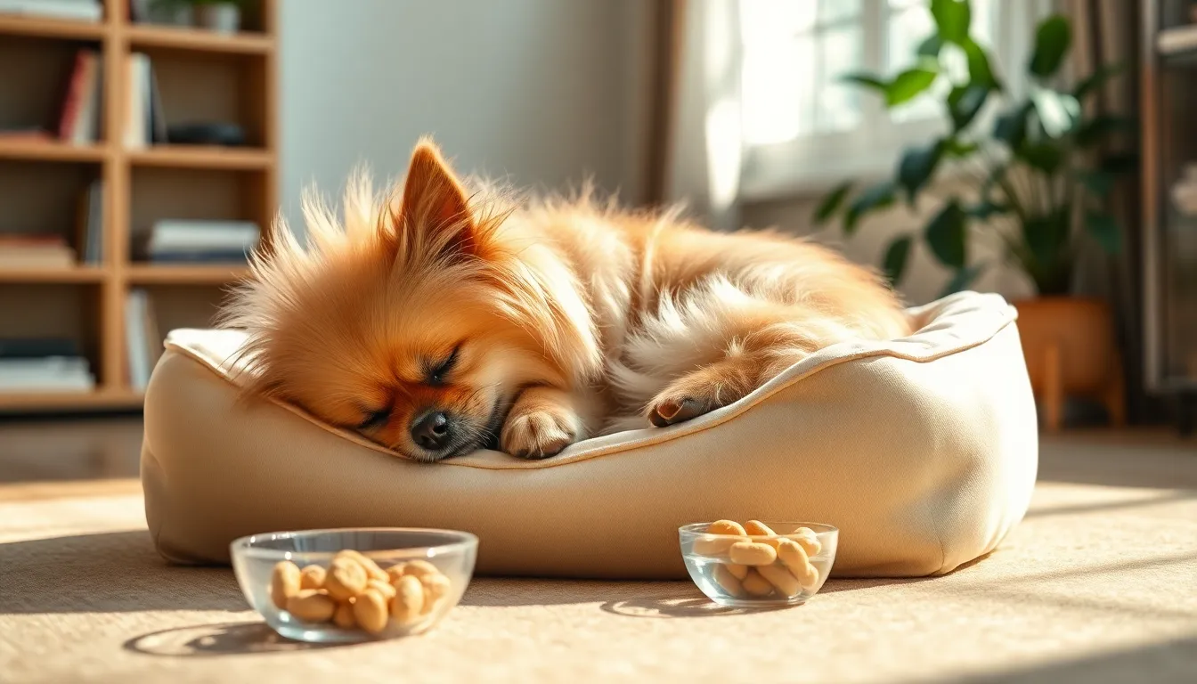 페키니즈가 편안하게 쉬고 있는 모습