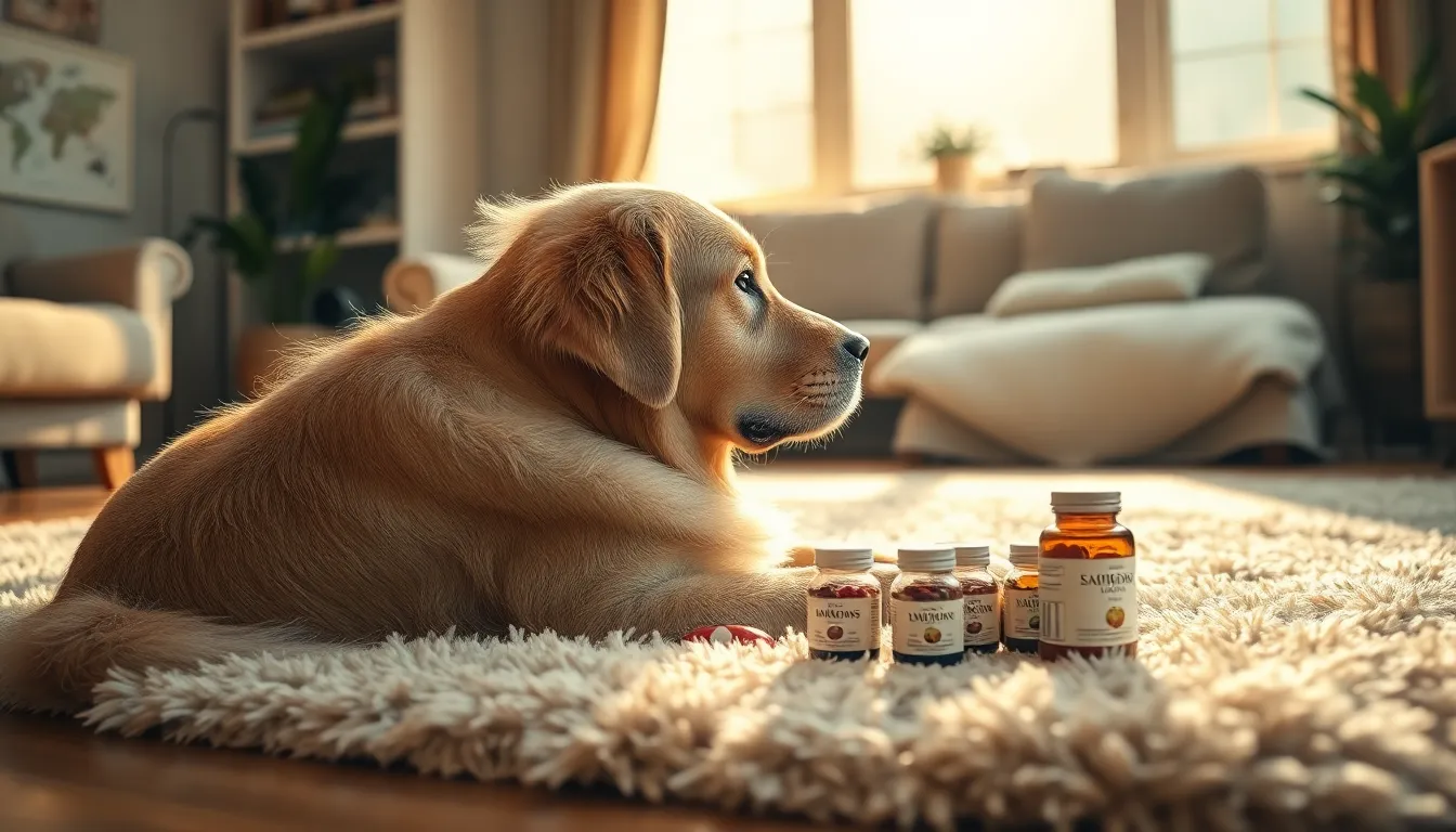 노령견 필수 영양제를 먹고 건강하게 뛰어노는 강아지