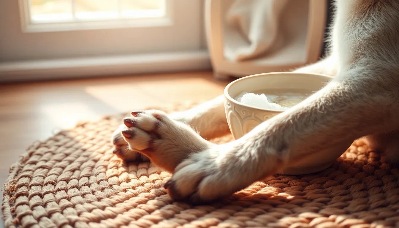 산책 후 강아지 발 닦기: 미온수+샴푸 정석 2 강아지 발 닦는 모습