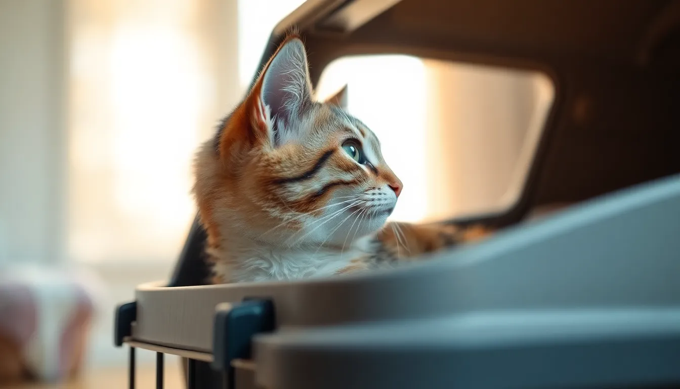 고양이가 이동장 안에서 편안하게 쉬고 있는 모습