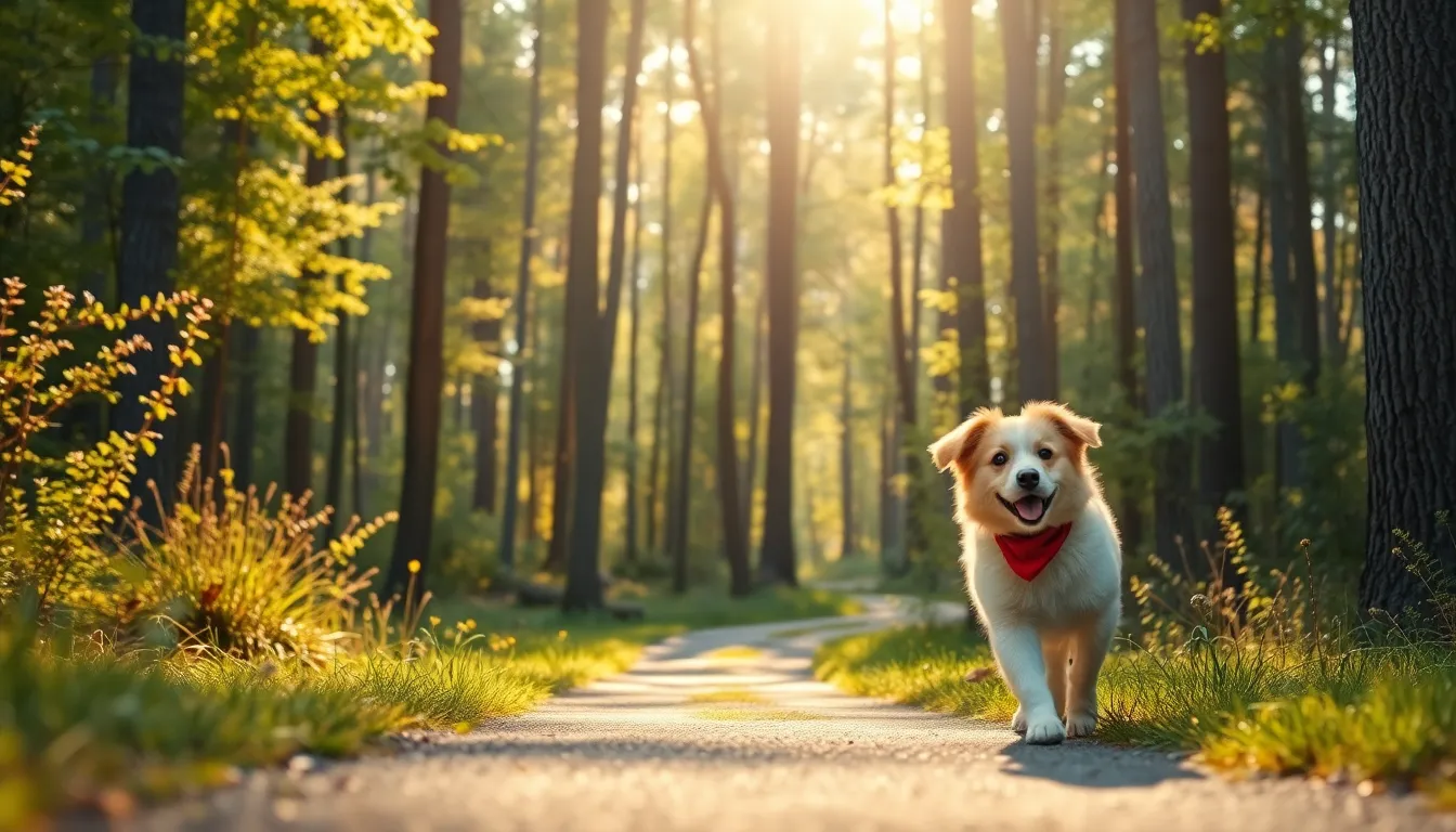강아지 숲길 산책 후 진드기 검사하는 모습