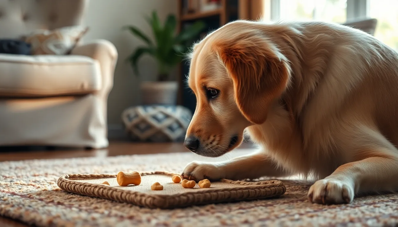 노즈워크 활동을 하는 노령견 이미지