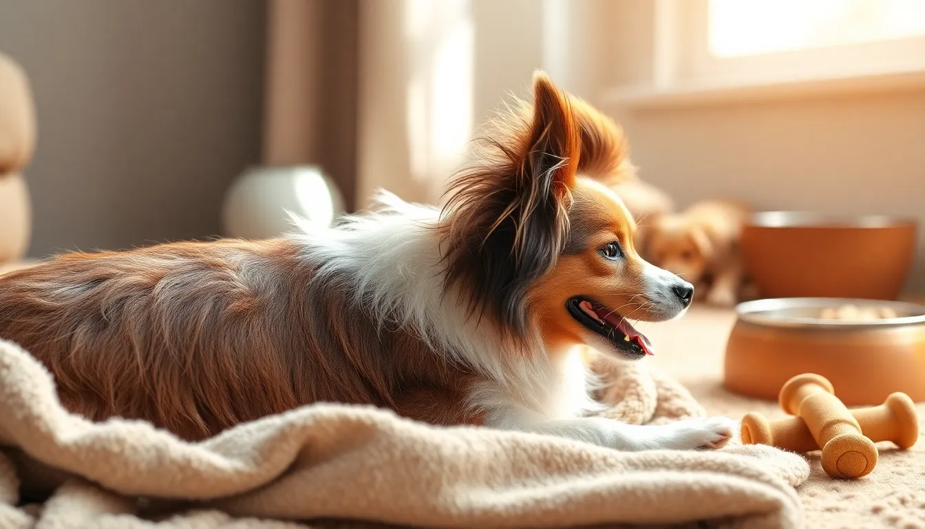 파피용 귀 청소 예방을 위한 귀 관리 모습