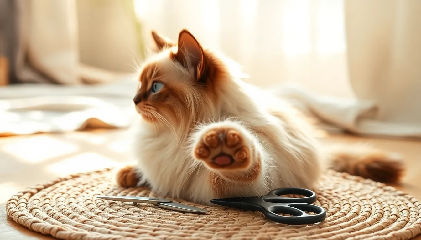 샴 고양이 발톱 3분 컷, 고통 없이 안전하게 2 고양이 발톱 혈관 위치를 보여주는 이미지