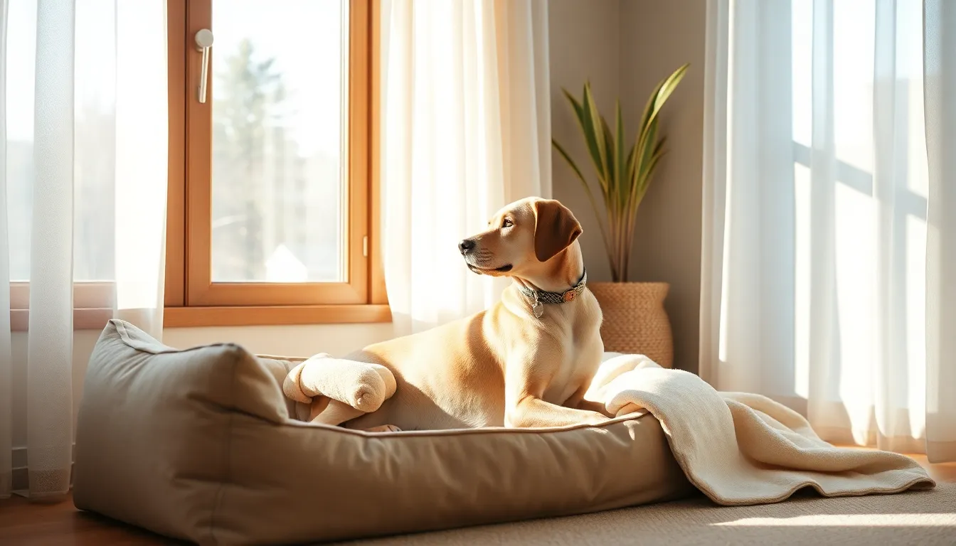 집에서 편안하게 쉬는 강아지