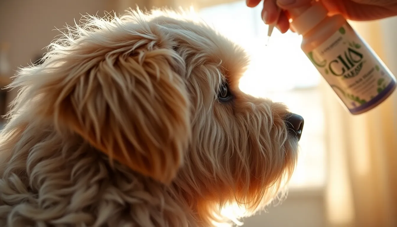 강아지 털 엉킴 방지 스프레이 사용 모습