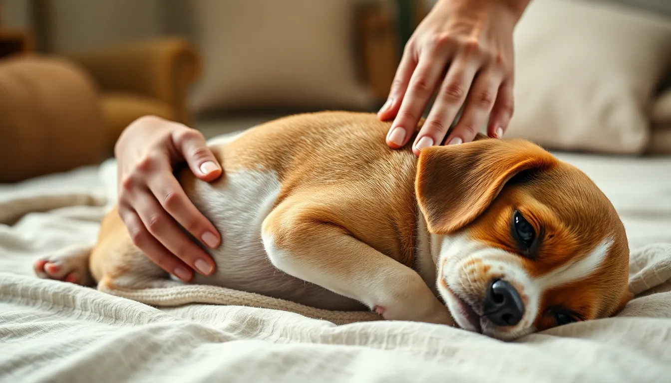 강아지 배 마사지 이미지