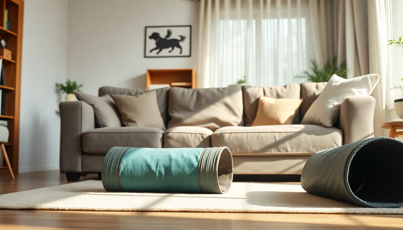 강아지 실내 어질리티 훈련 모습