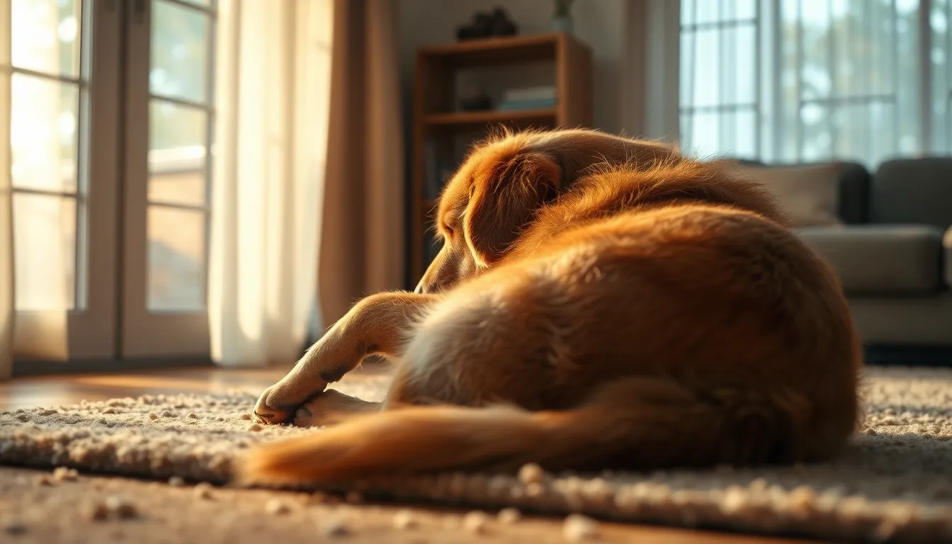 잠을 자면서 발을 파닥거리는 귀여운 강아지