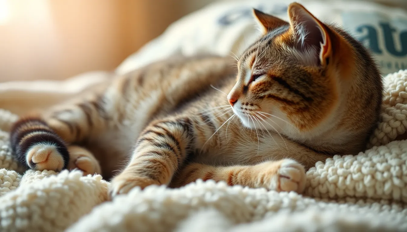 고양이 폐수종 증상으로 고통받는 고양이 이미지