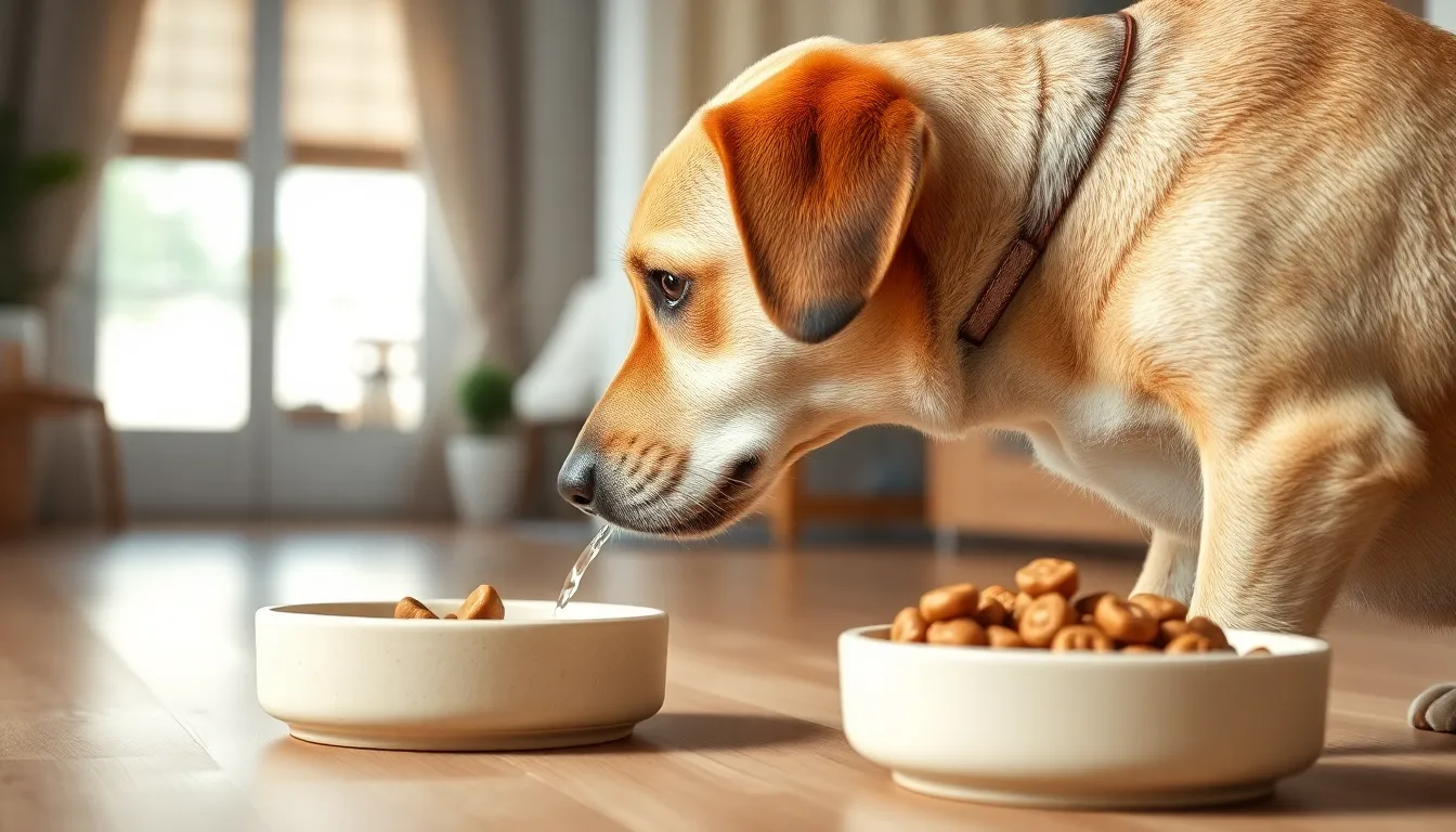 강아지가 미지근한 물을 마시는 모습