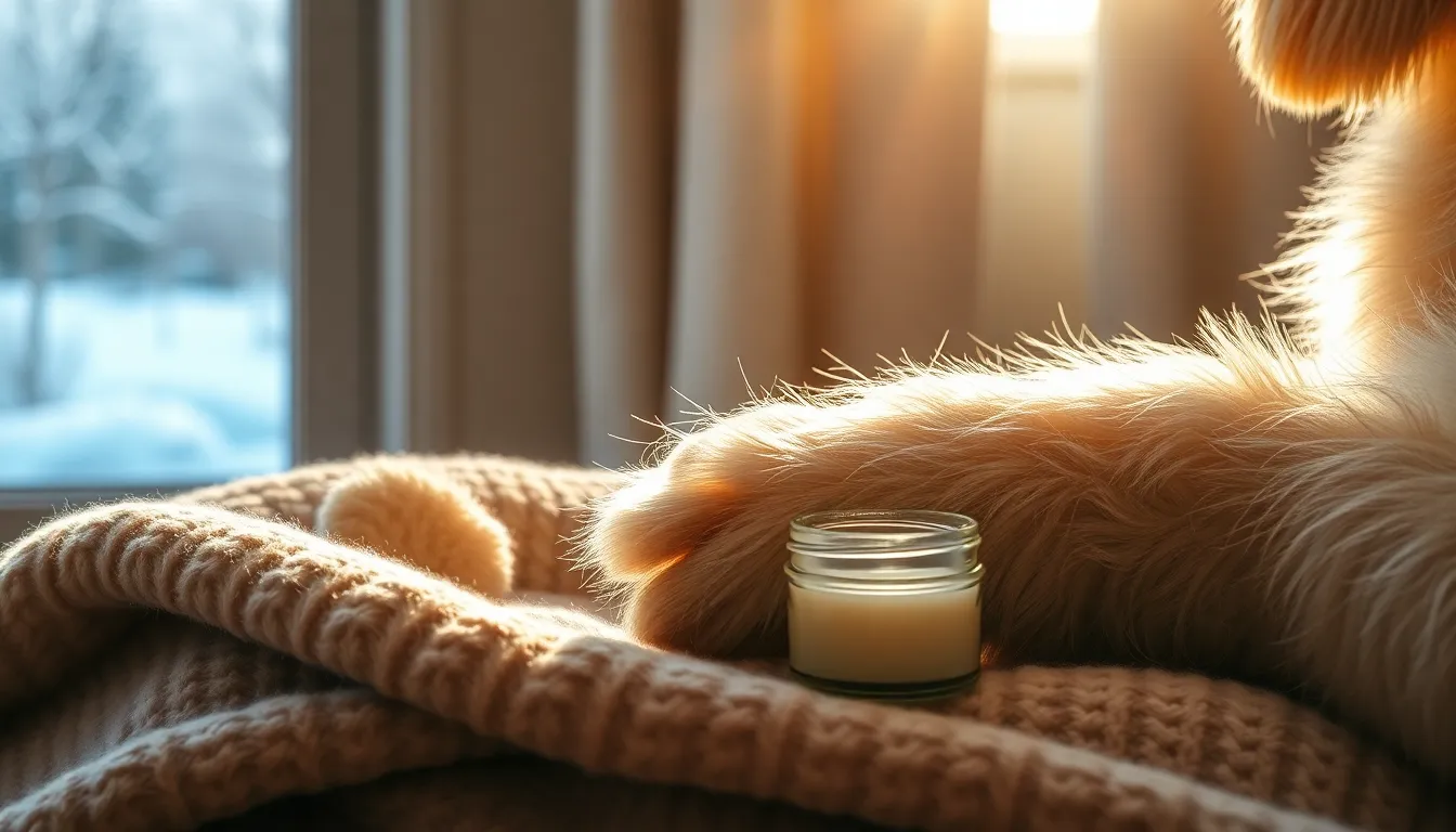 겨울철 강아지 발바닥 보습 3단계 2 강아지 발바닥을 닦아주는 모습