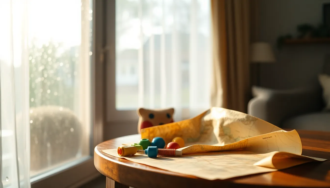 아이들이 집에서 보물찾기 놀이를 하며 즐거워하는 모습