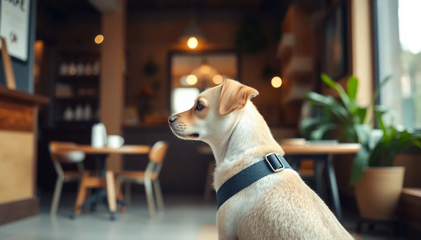 반려견이 매너 벨트를 착용하고 있는 모습