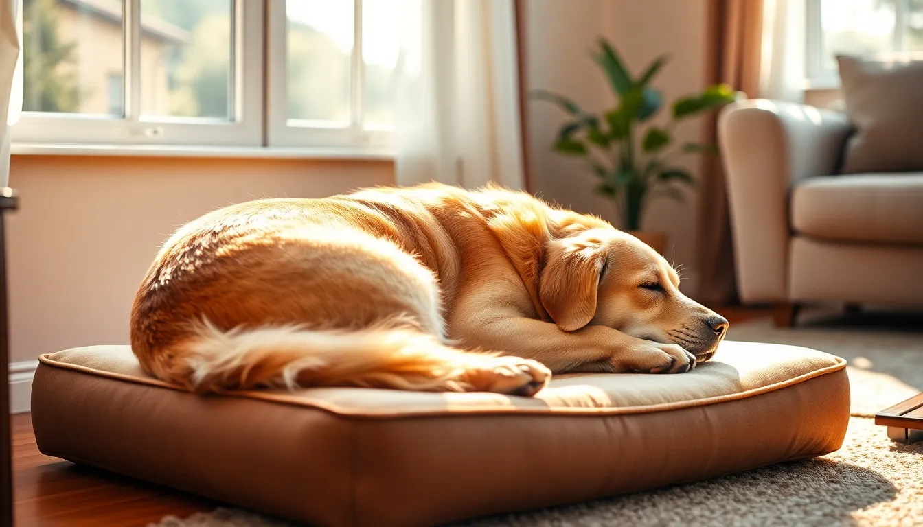 노견 정형외과 침대에서 편안하게 쉬고 있는 강아지