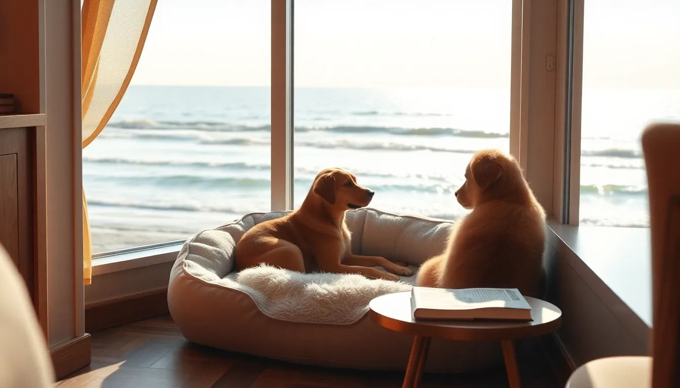 강릉 안목해변에서 반려견과 산책하는 모습