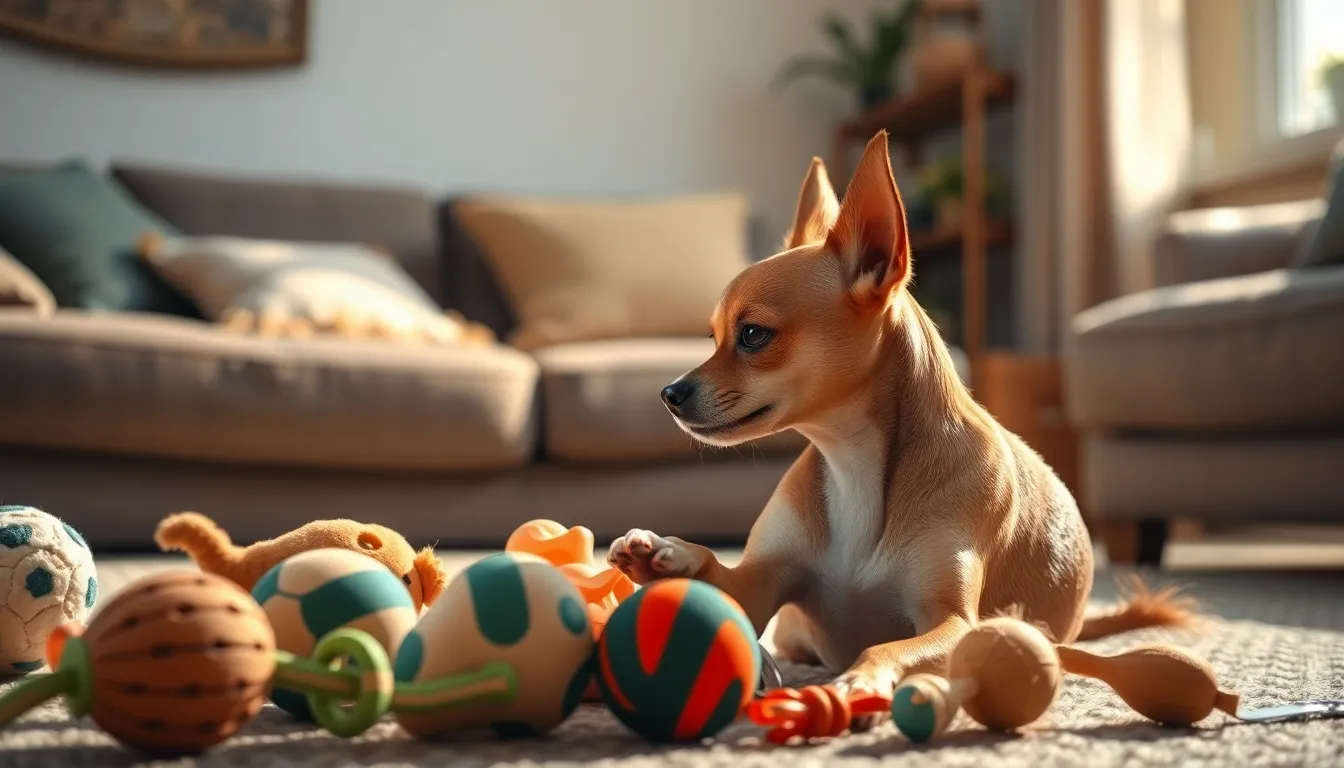 활발하게 뛰어노는 귀여운 치와와 강아지