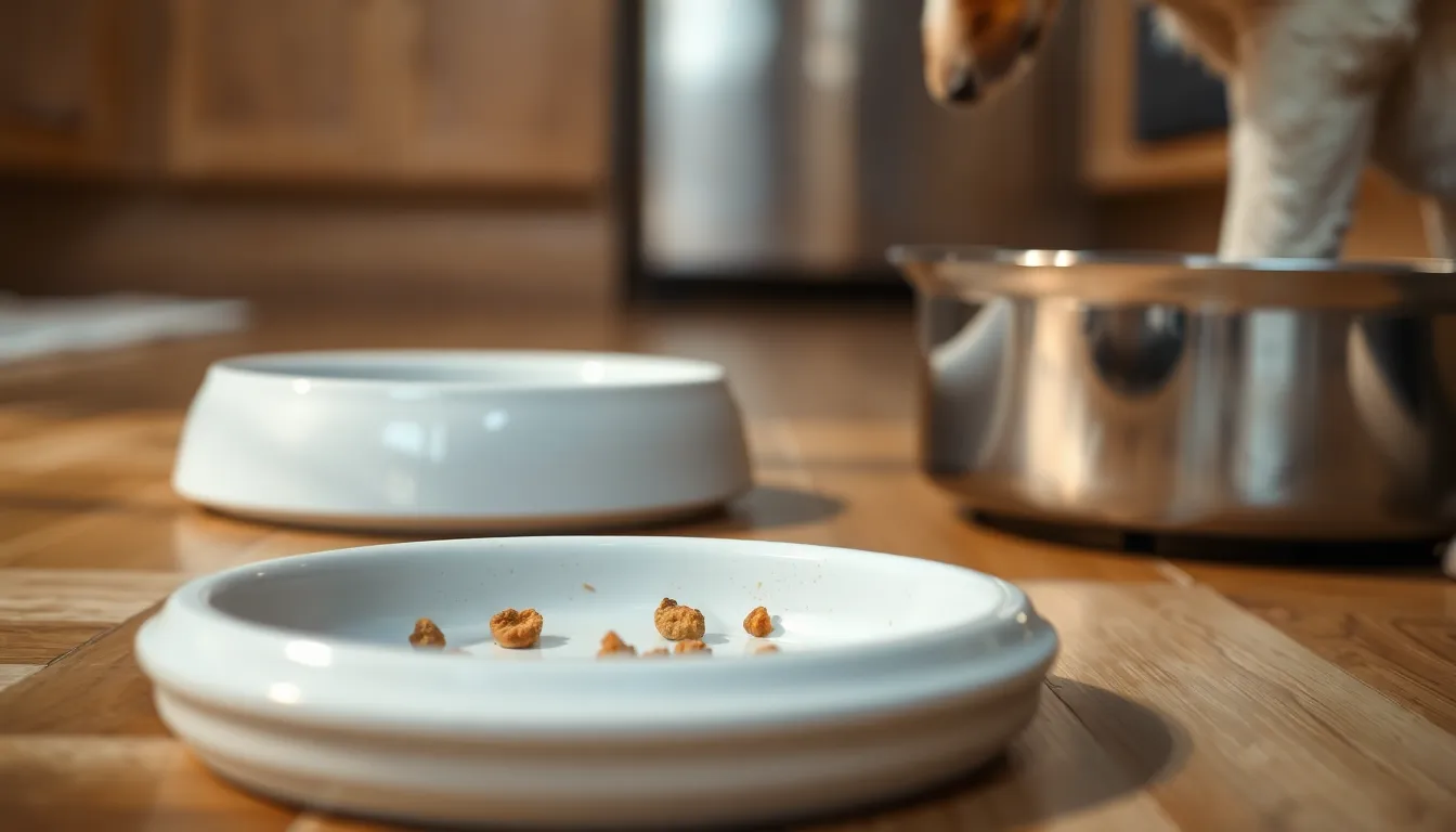 깨끗하게 관리된 강아지 밥그릇 이미지