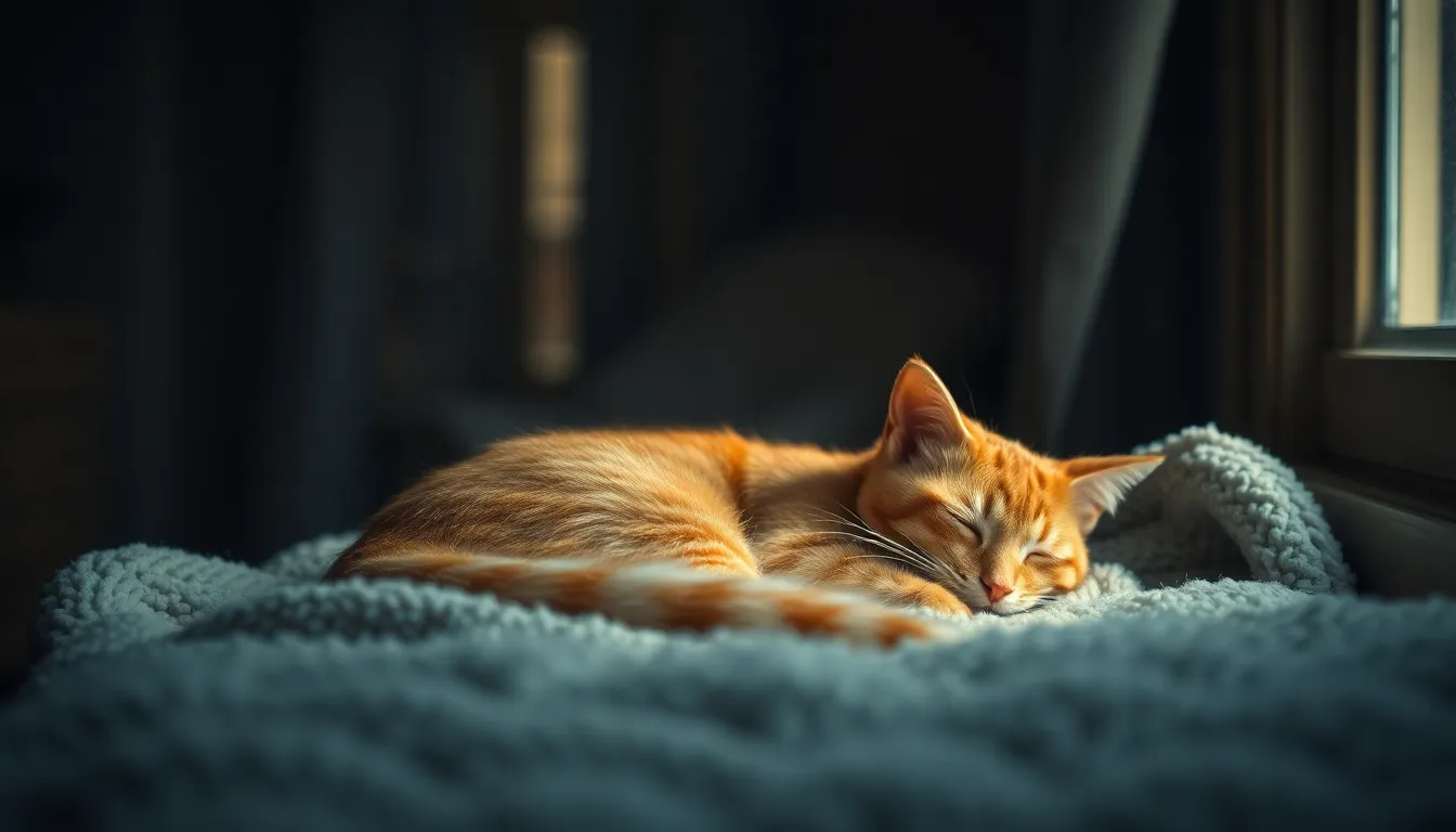 평온하게 골골송을 부르는 고양이의 모습