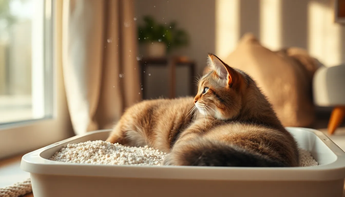 고양이 모래와 호흡기 건강 관련 이미지