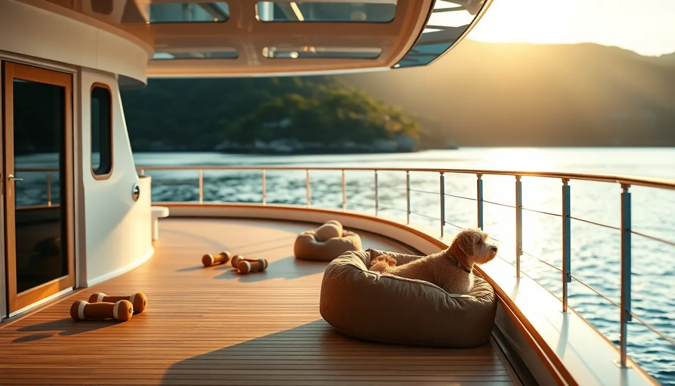 여주 남한강에서 반려견과 함께 요트를 타는 모습