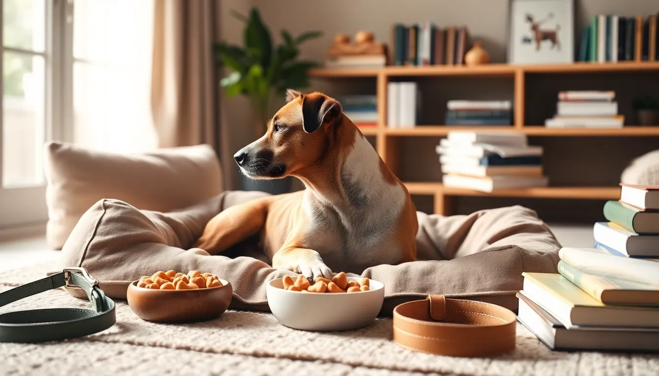 강아지 훈련 중인 사람과 반려견