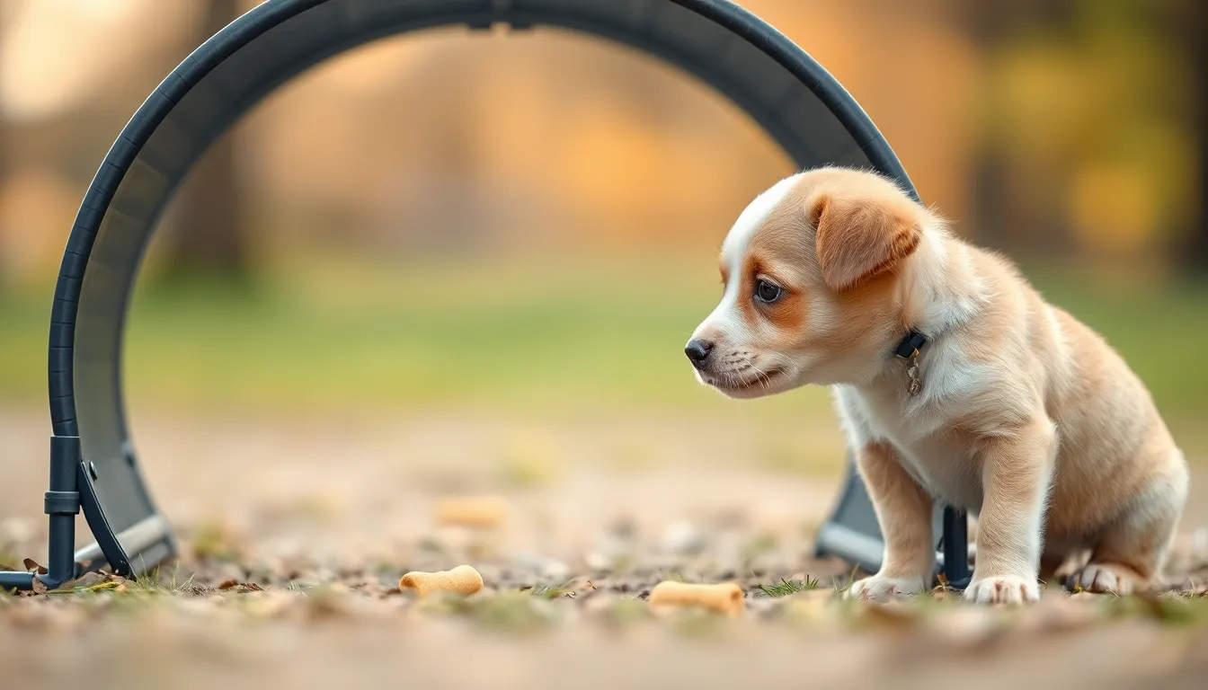 강아지 터널 훈련 모습