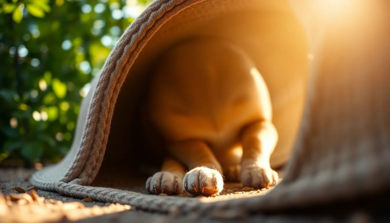 강아지가 어질리티 장애물을 넘는 모습