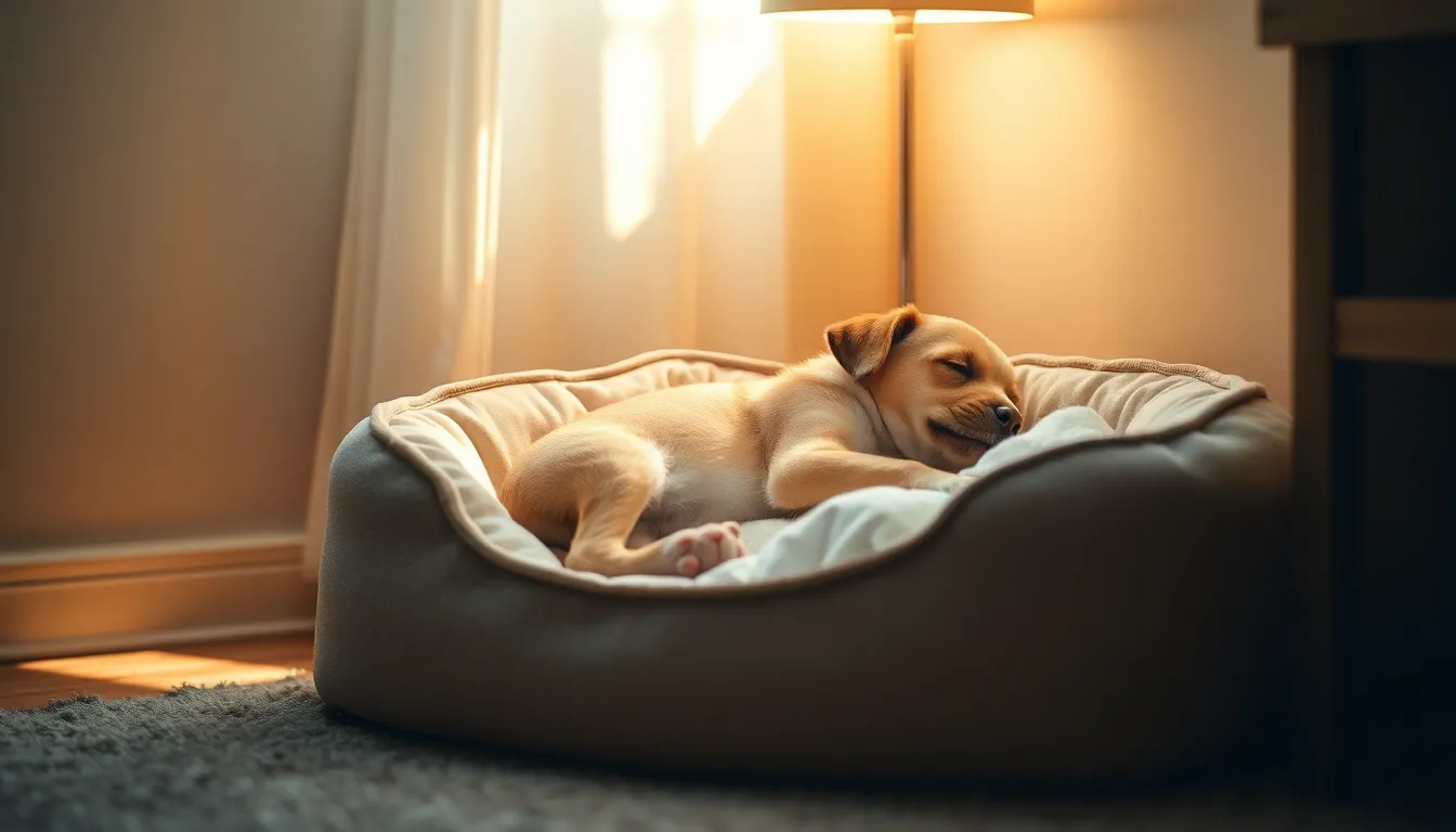 새 환경 강아지 잠자리 독립심 키우기