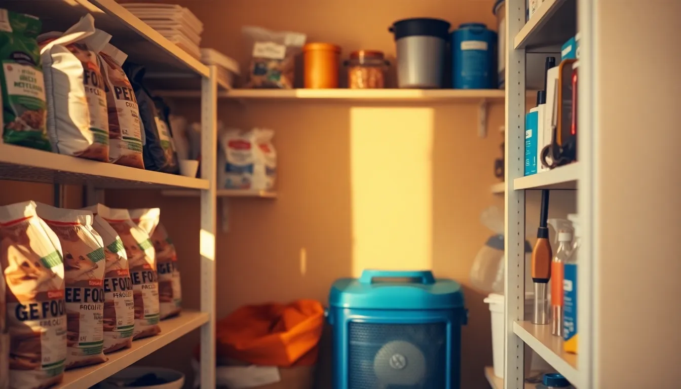 깨끗하게 정리된 카페 창고 이미지