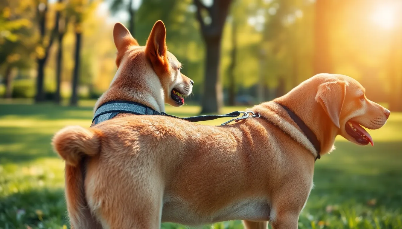 강아지 가슴줄 착용 모습