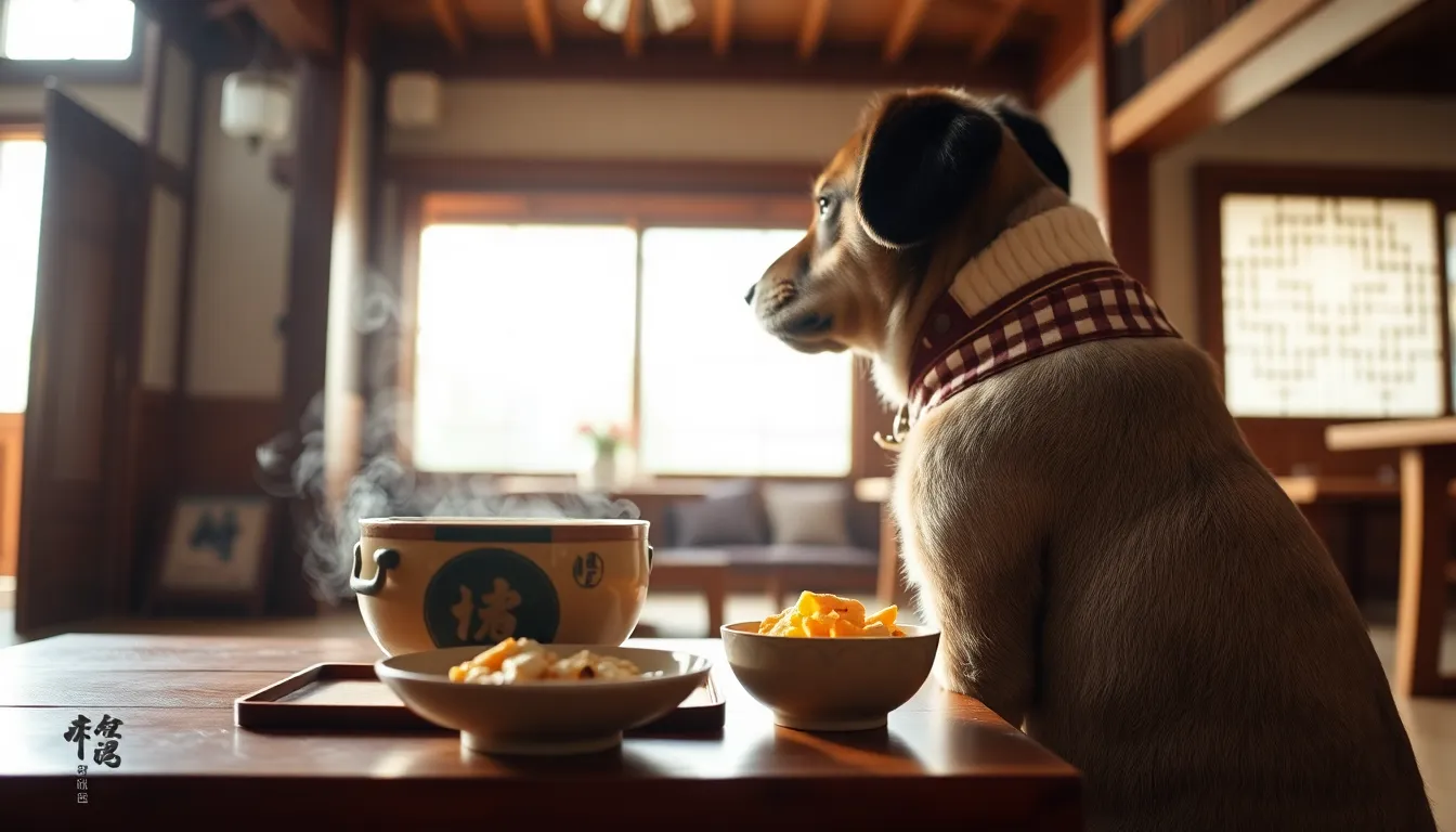 속초 반려견 동반 순두부 맛집 옛고을 2 속초 옛고을 순두부 상차림과 반려견이 함께 있는 모습