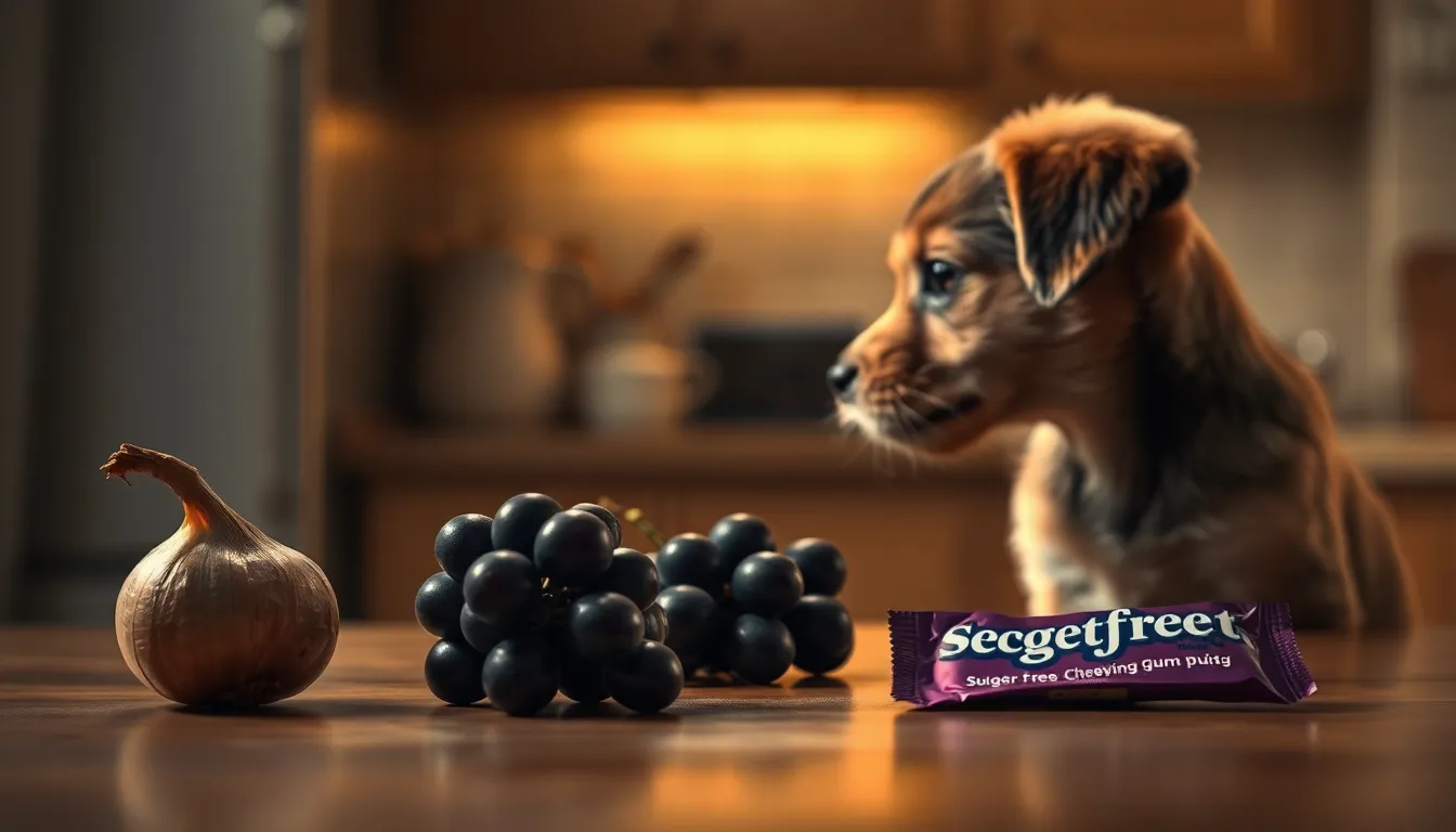 강아지에게 위험한 음식 그림