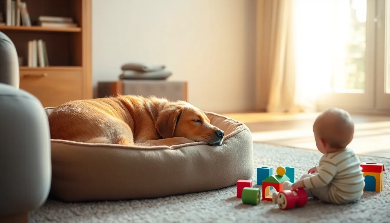 아이와 강아지가 서로를 존중하며 함께 놀고 있는 모습