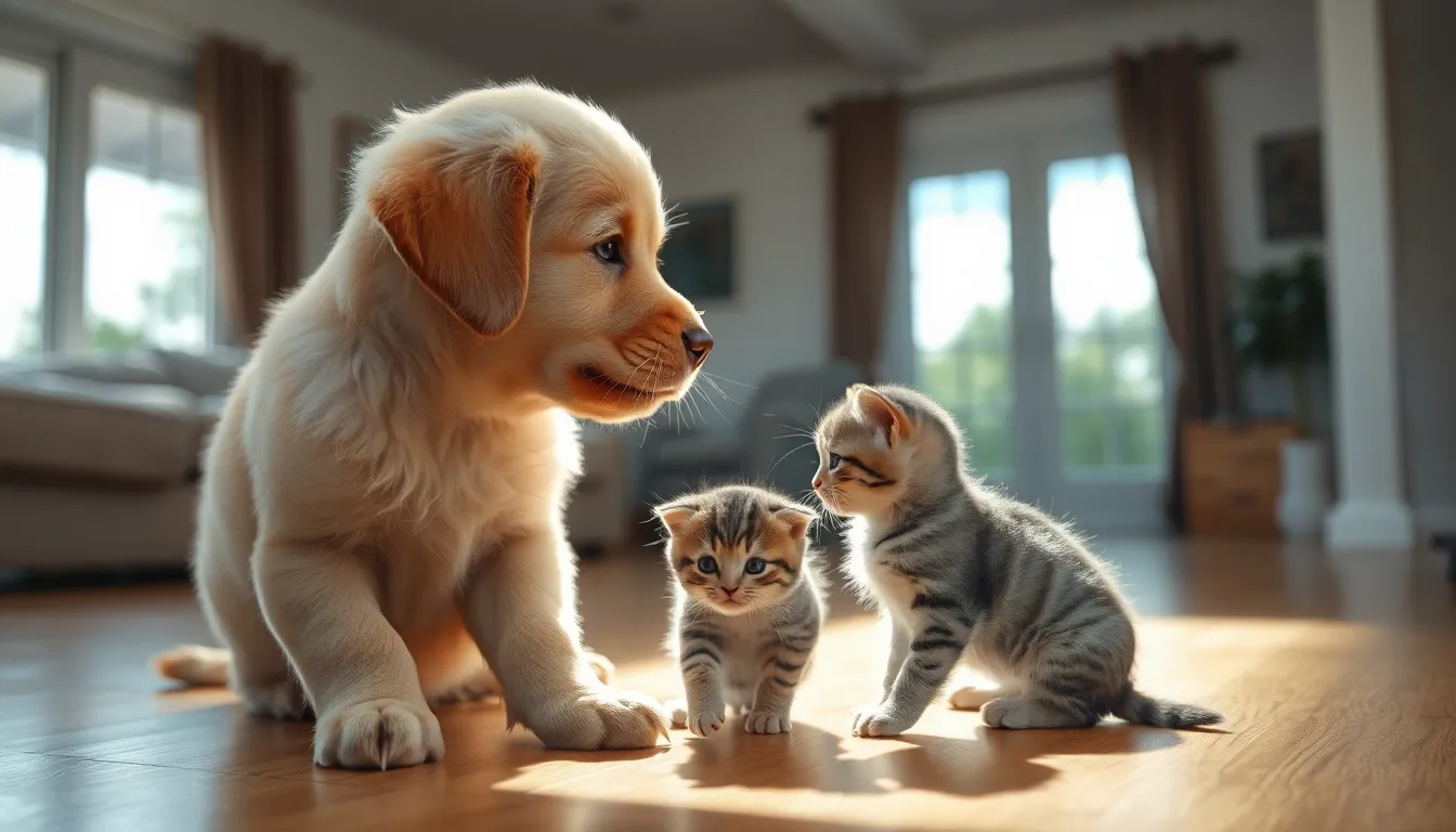 강아지들이 공원에서 함께 놀고 있는 모습