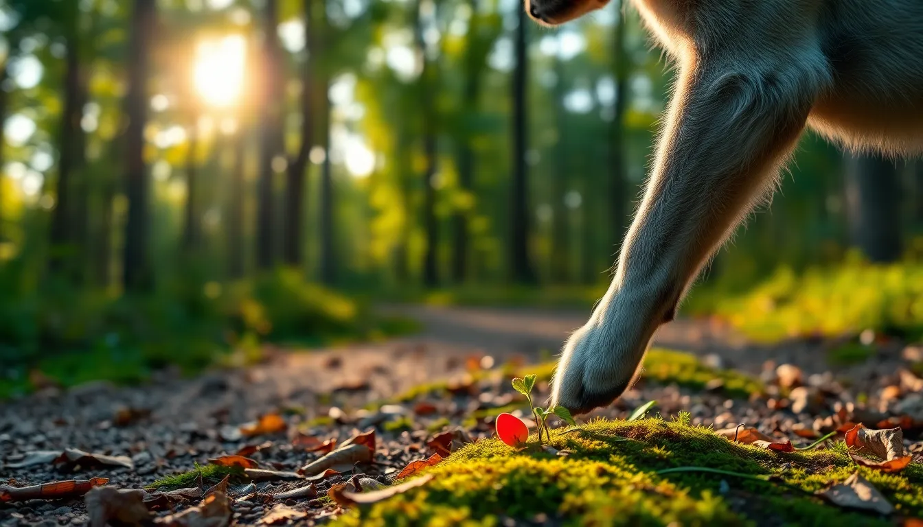 반려견과 함께 트레킹하는 모습