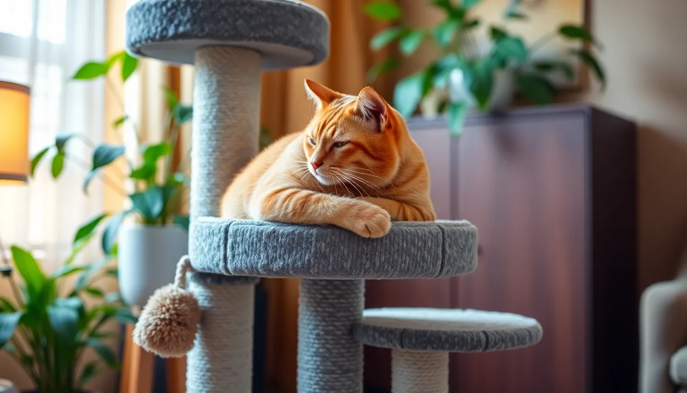 반려동물과 함께하는 안전 공간: 캣타워 활용법 2 고양이 캣타워에서 노는 모습