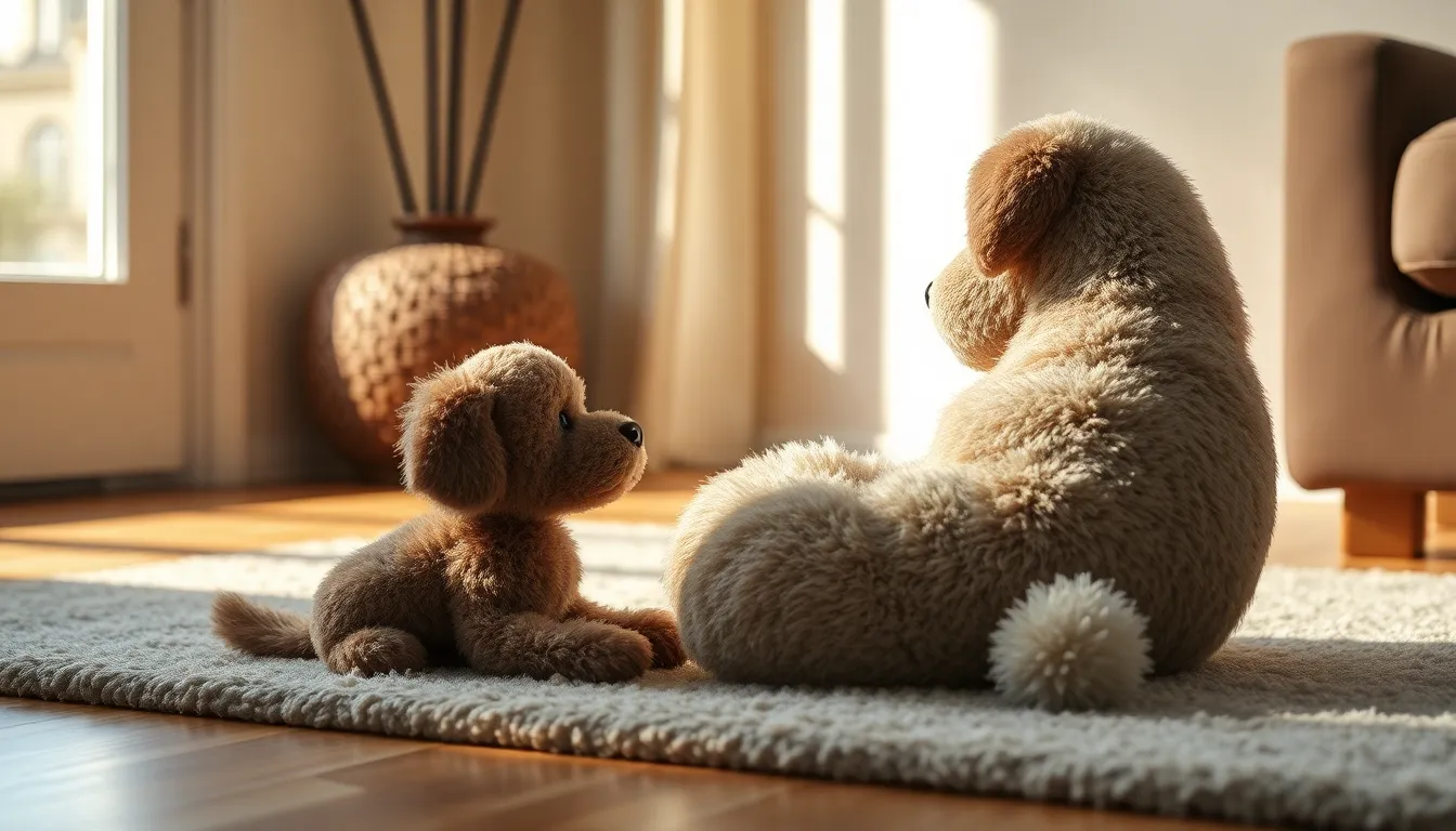 대형견과 소형견이 함께 평화롭게 있는 모습