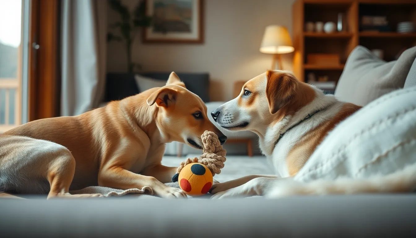 두 마리 강아지가 함께 앉아있는 모습