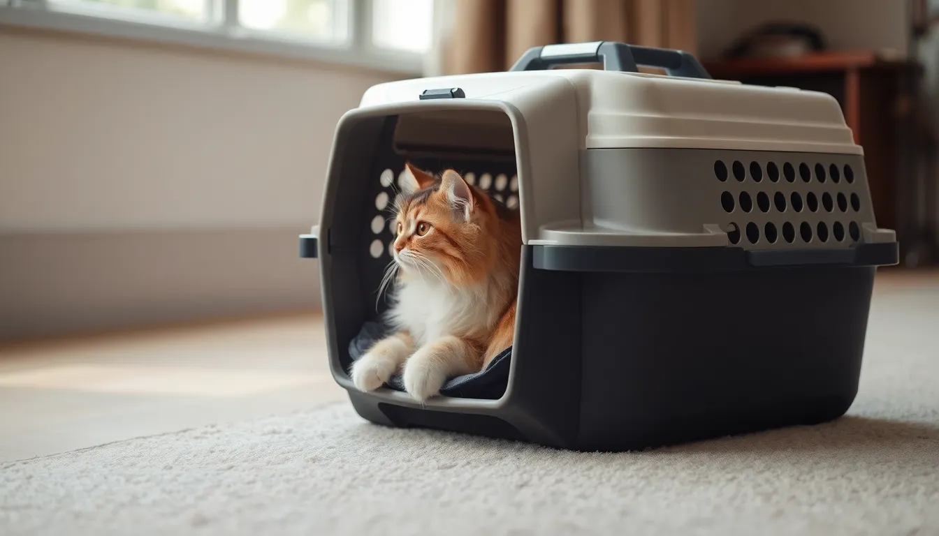 고양이가 이동장 안에서 편안하게 쉬고 있는 모습